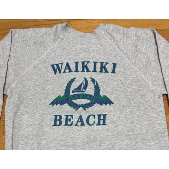 Vintage Hanes Sweatshirts Lot of 2 Waikiki Beach & Holiday XL USA - Picture 3 of 16